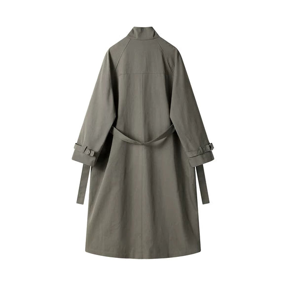 Stand Collar Oversized Trench Coat