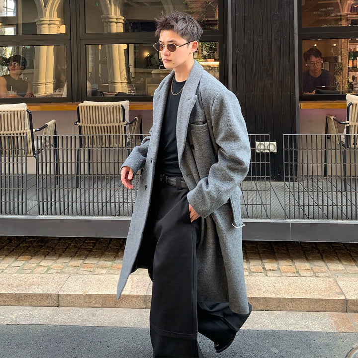 Double-Breasted Wool Mid-Length Coat