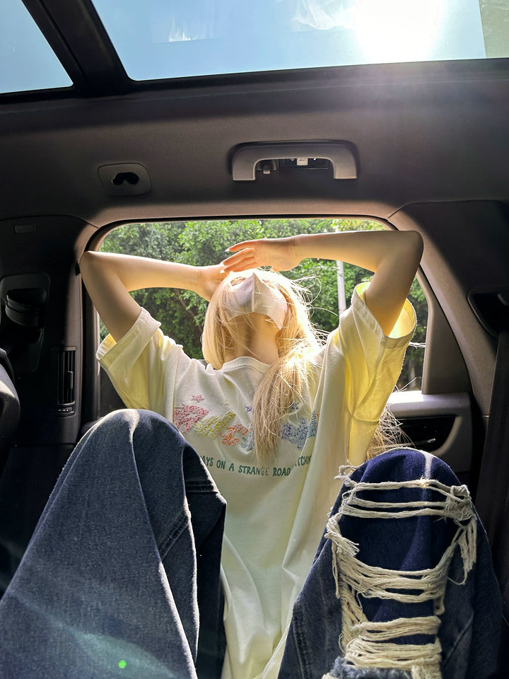 グラフィティスター柄ルーズショートスリーブTシャツ
