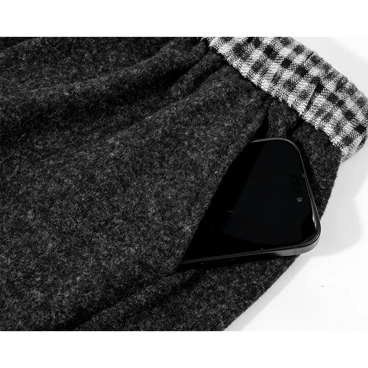 Fleece-Lined Wide-Leg Casual Cropped Pants