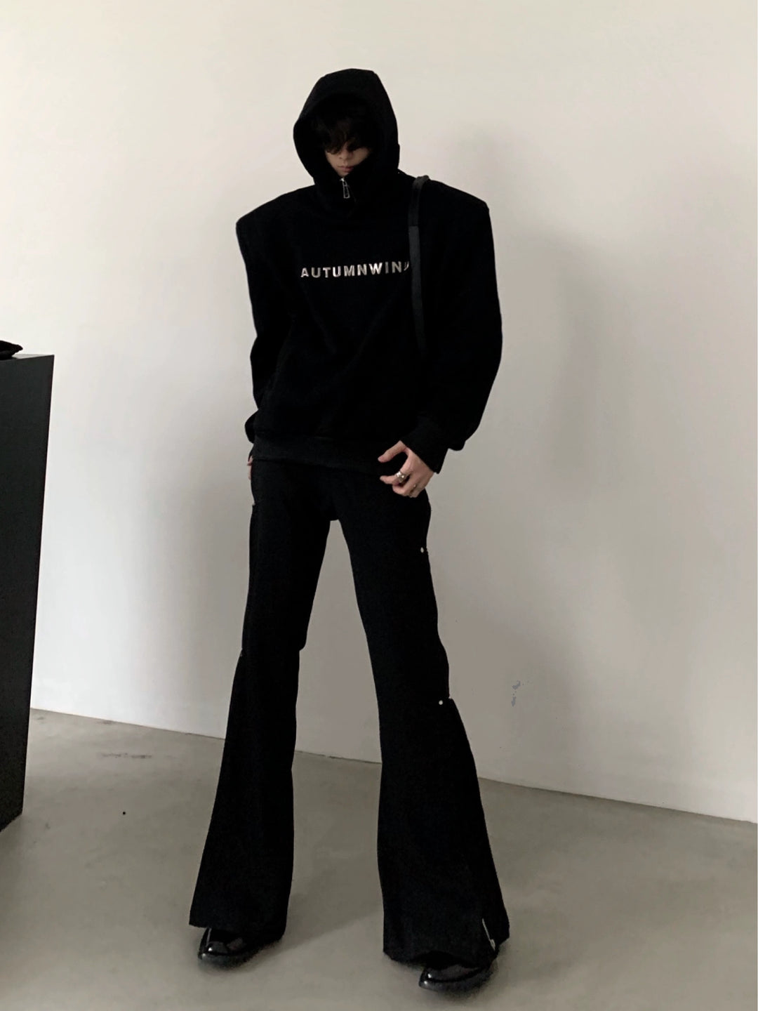 Metal Detail Deconstructed Flared Pants