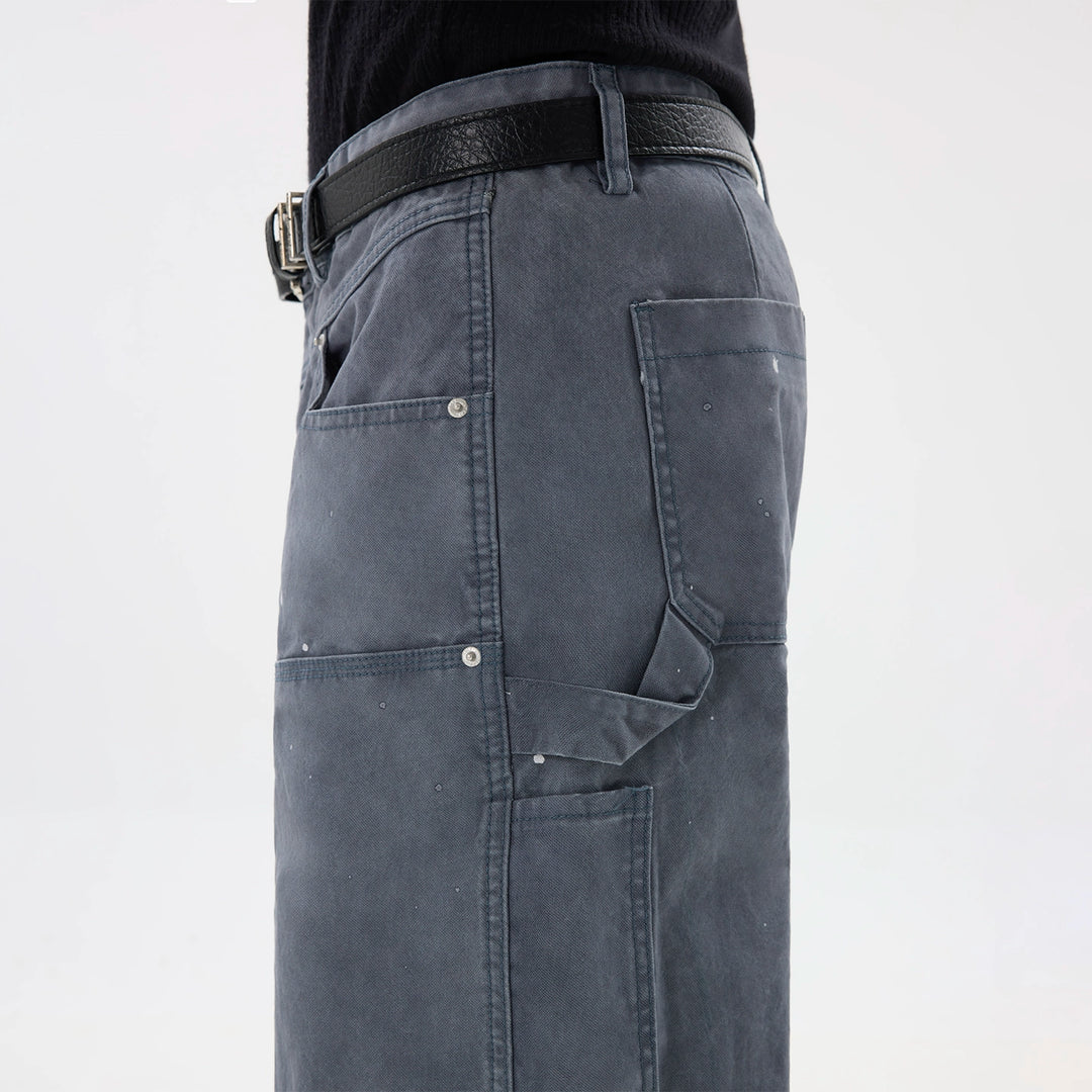 Flared Workwear Ink-Splashed Pants