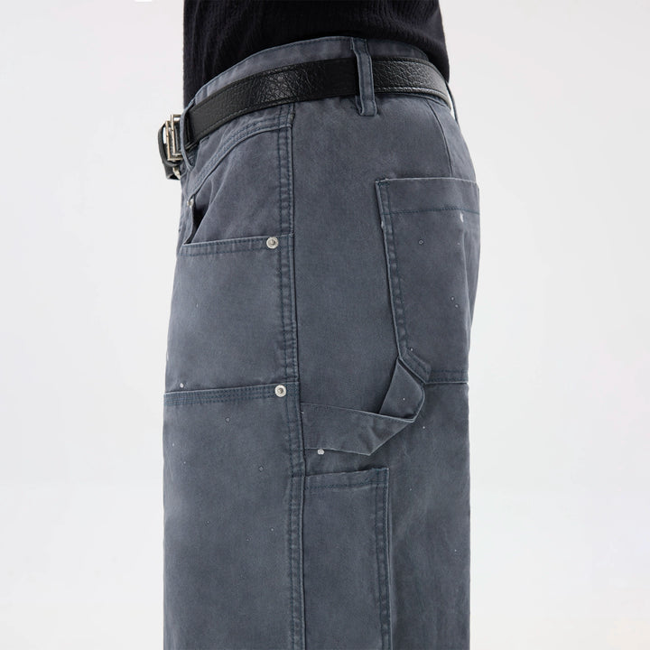 Flared Workwear Ink-Splashed Pants