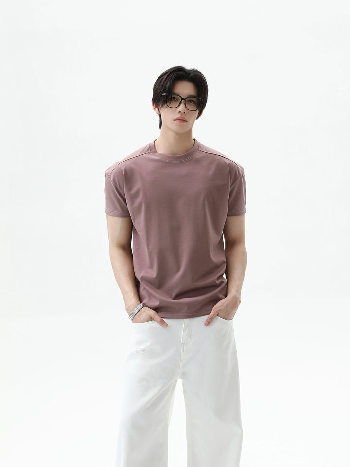 Lyocell Boxy Fit Kurzarm-T-Shirt