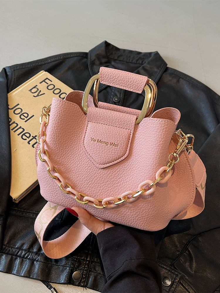 Textured Bucket Shoulder Crossbody Bag