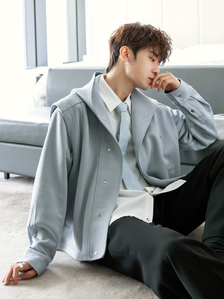 Suede Hooded Two-piece Jacket