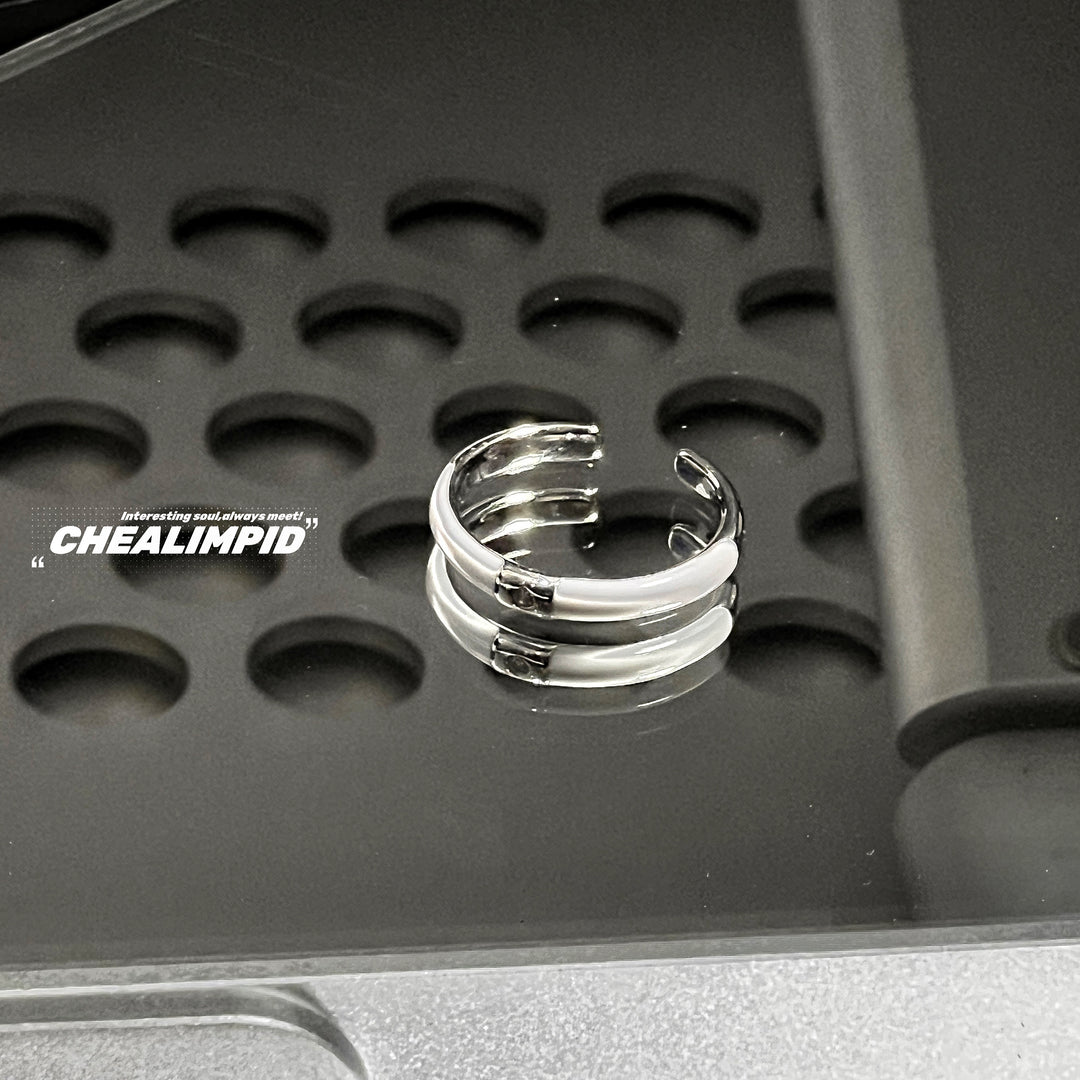 Minimalist Porcelain Zircon Ring
