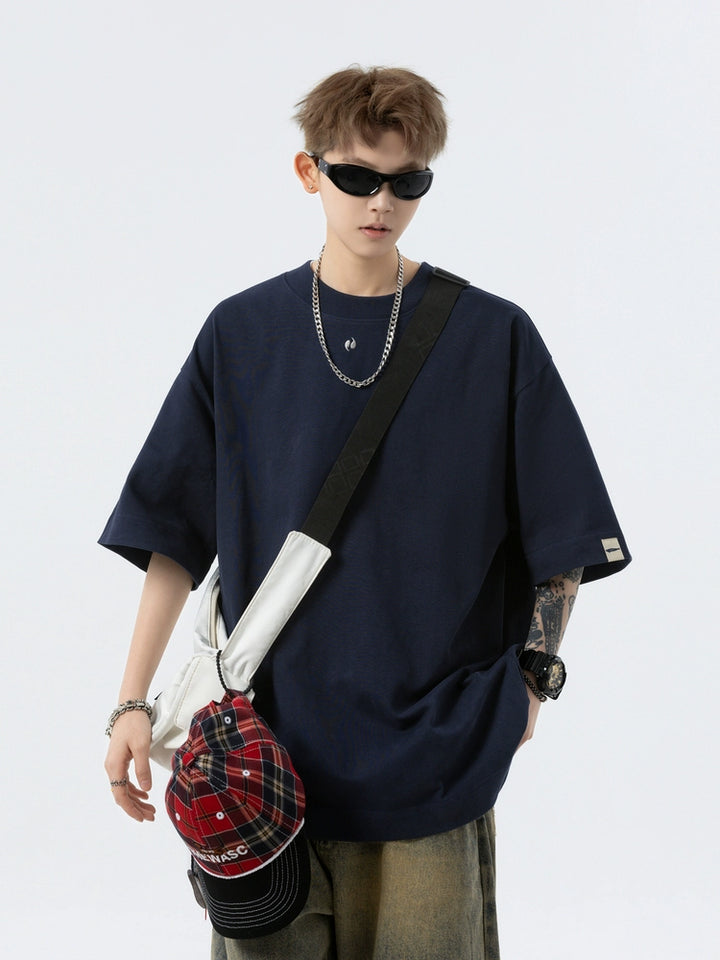 Cotton Whale Patch Embroidered Loose T-shirt