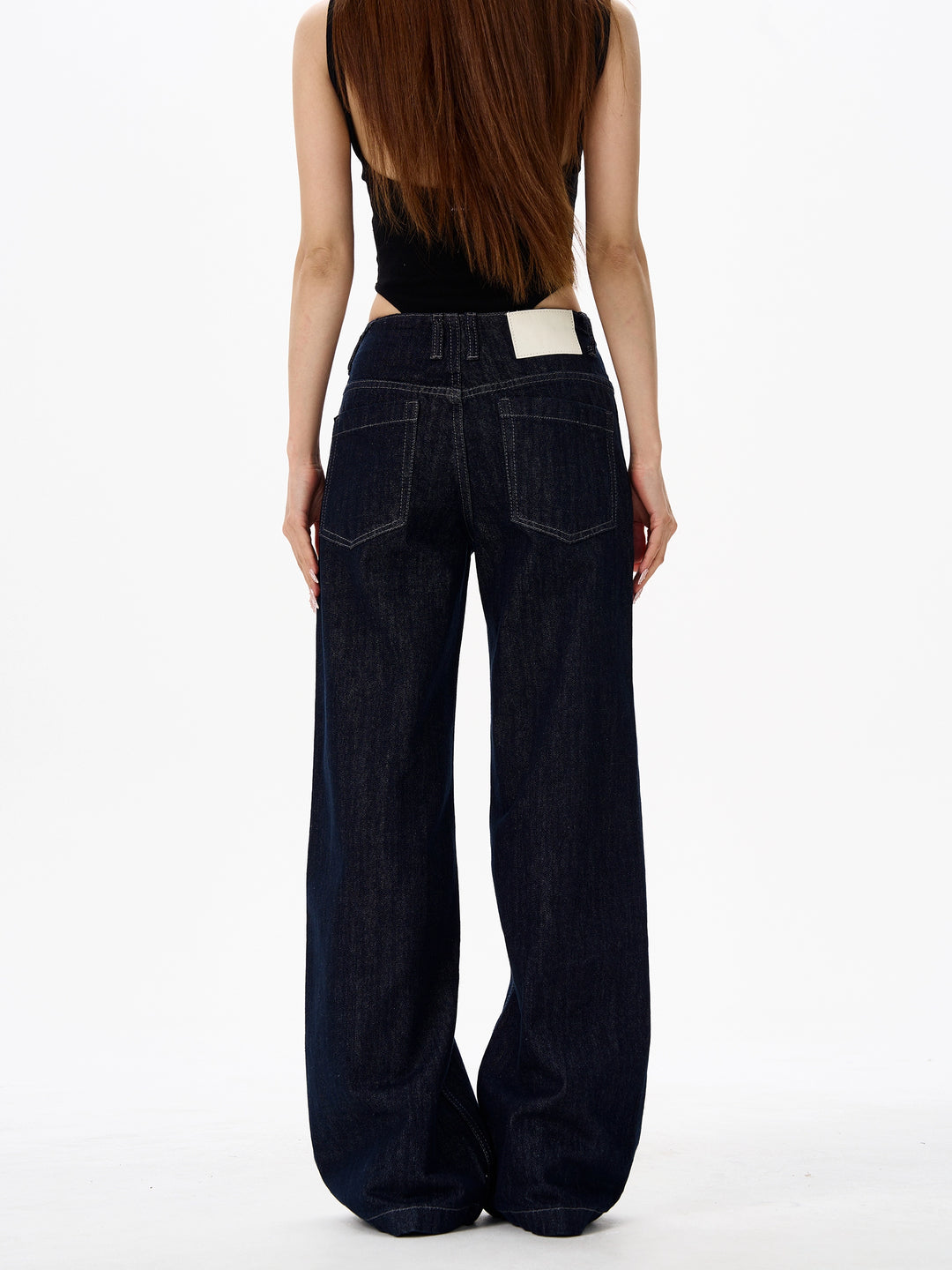 Retro løs pasform brede ben jeansbukser