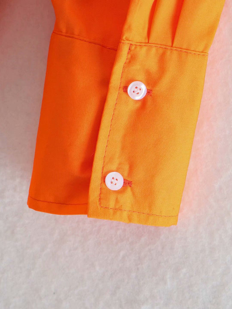 Retro Loose Fit Long Sleeve Poplin Shirt