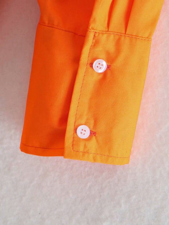 Retro Loose Fit Long Sleeve Poplin Shirt