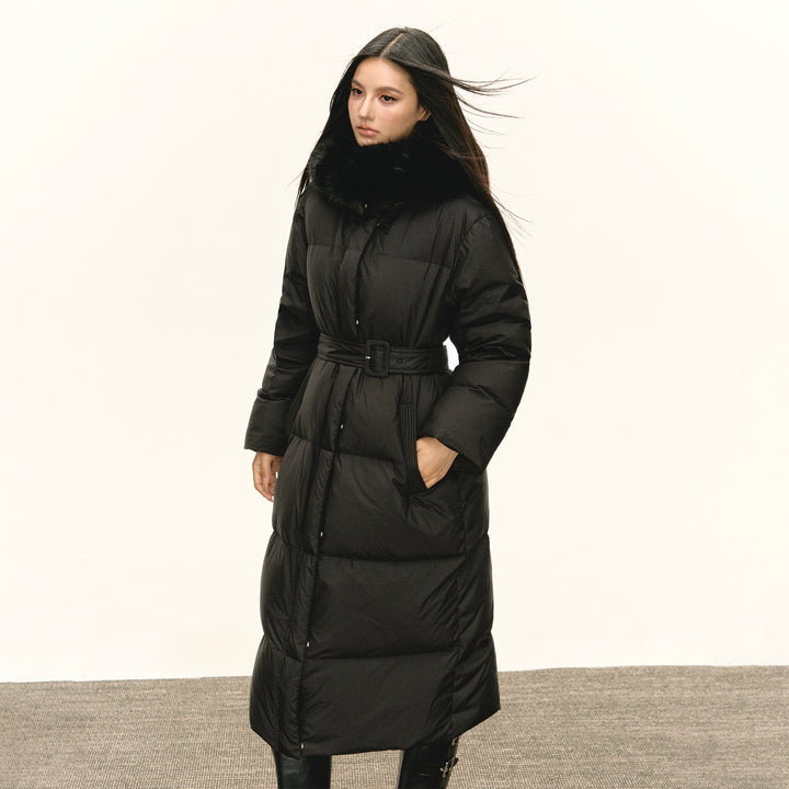 Belted Down Jacket Long Coat