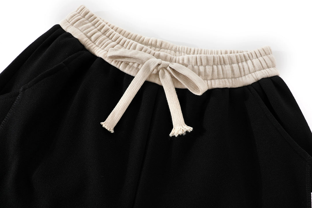 Elastic Waist Velvet Pockets Pants