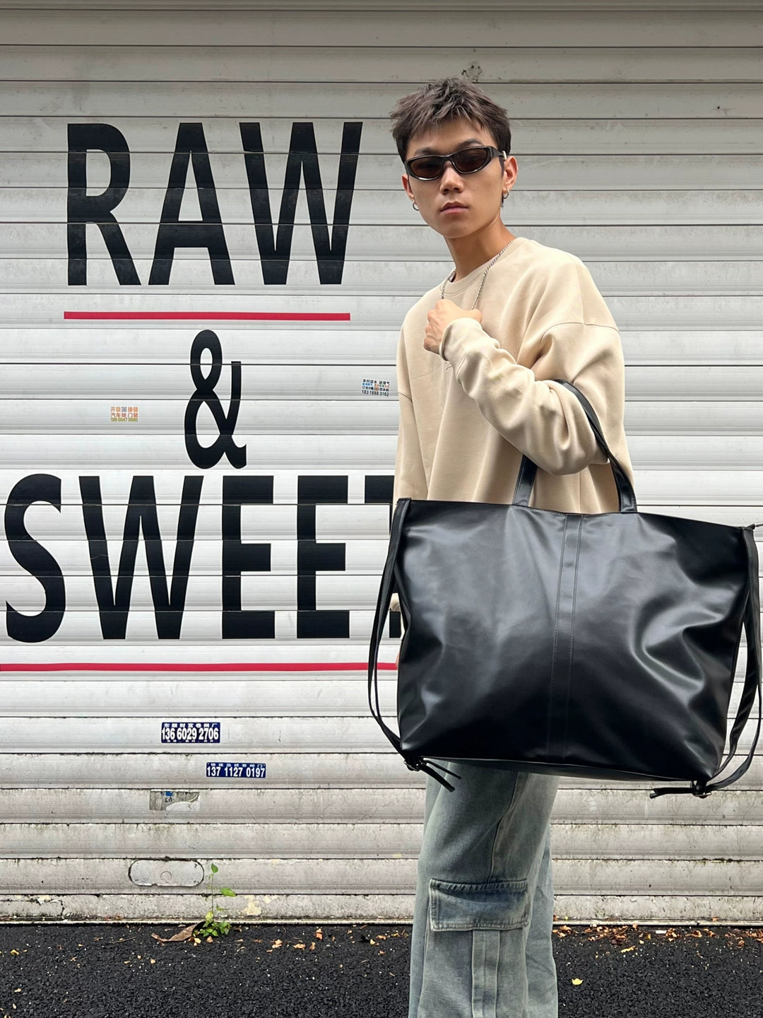 Faux Leather Tote Bag
