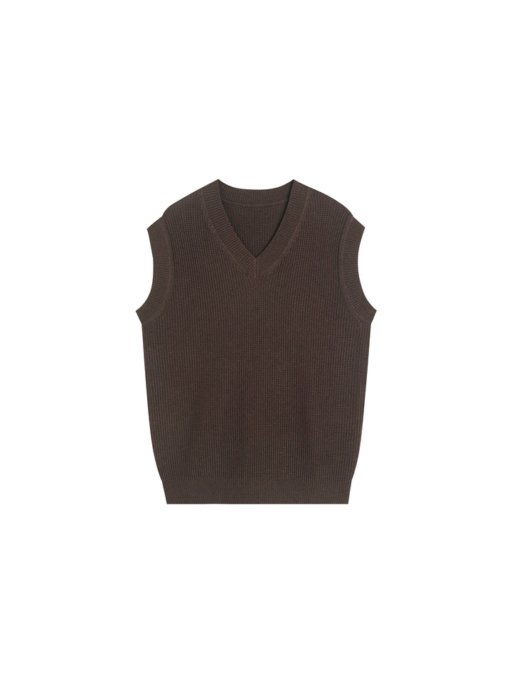 Waffle Knit Wool Vest