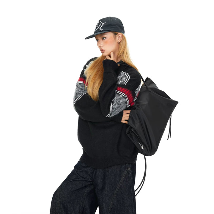 Jacquard Knit Loose Sweater