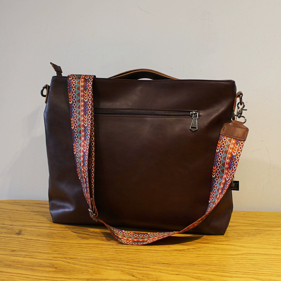 Borsa a tracolla in pelle di grande capacità