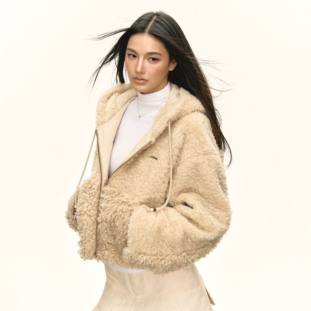 Retro Teddy Fleece Hooded Jacket