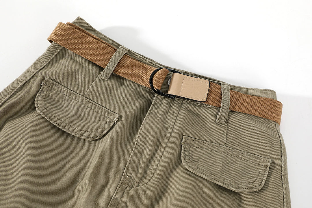 High Waist Utility Mini Skirt