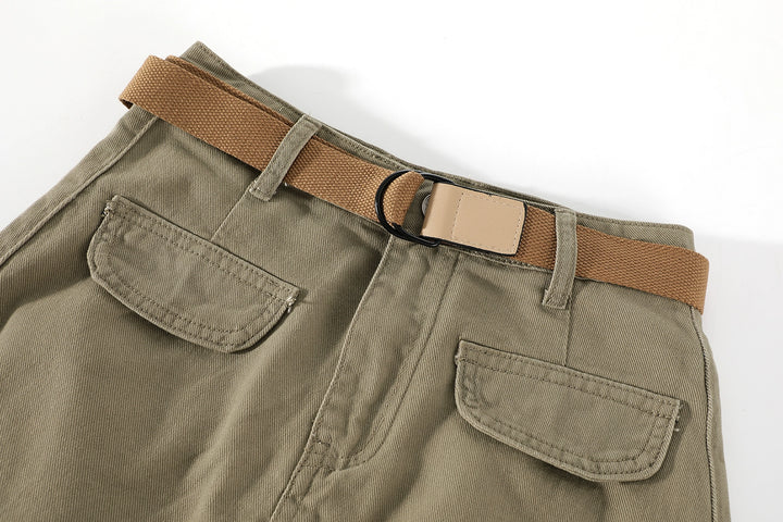 High Waist Utility Mini Skirt