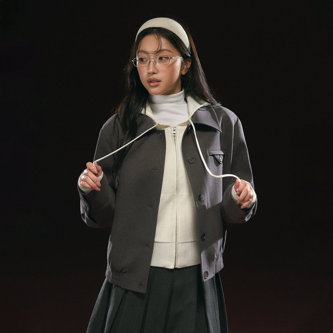 Retro Button-Up Short Jacket