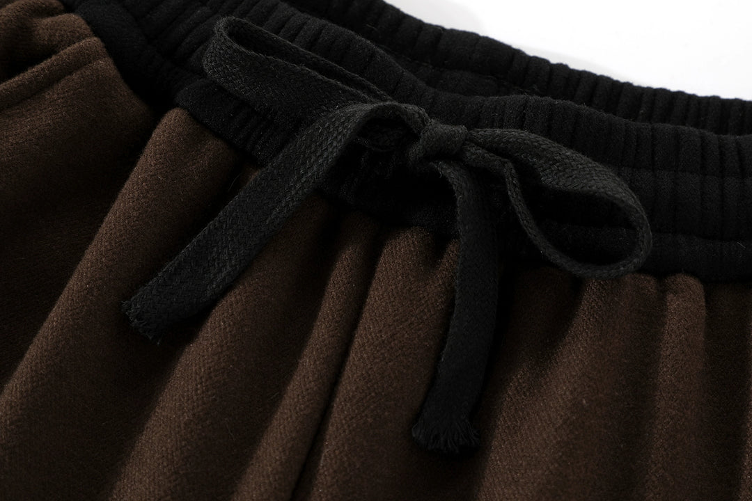 Elastic Waist Velvet Pockets Pants