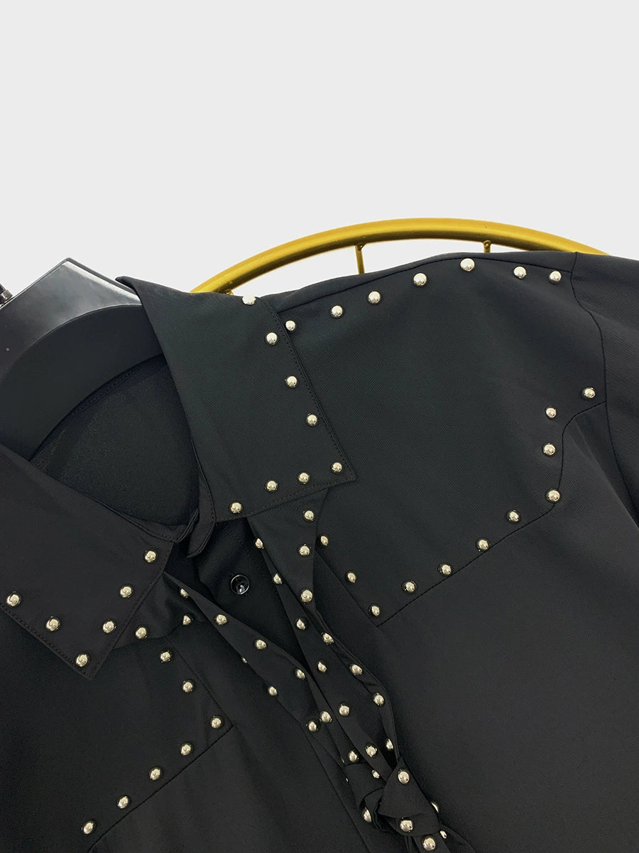 Rivet Detail Casual Long Sleeve Shirt