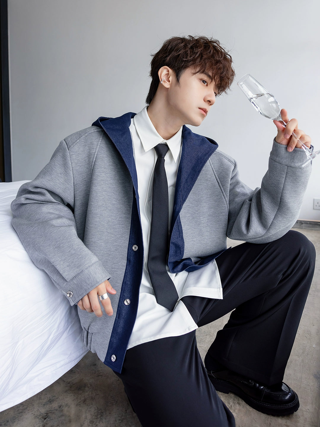 Hooded Button-Up Casual Jacket