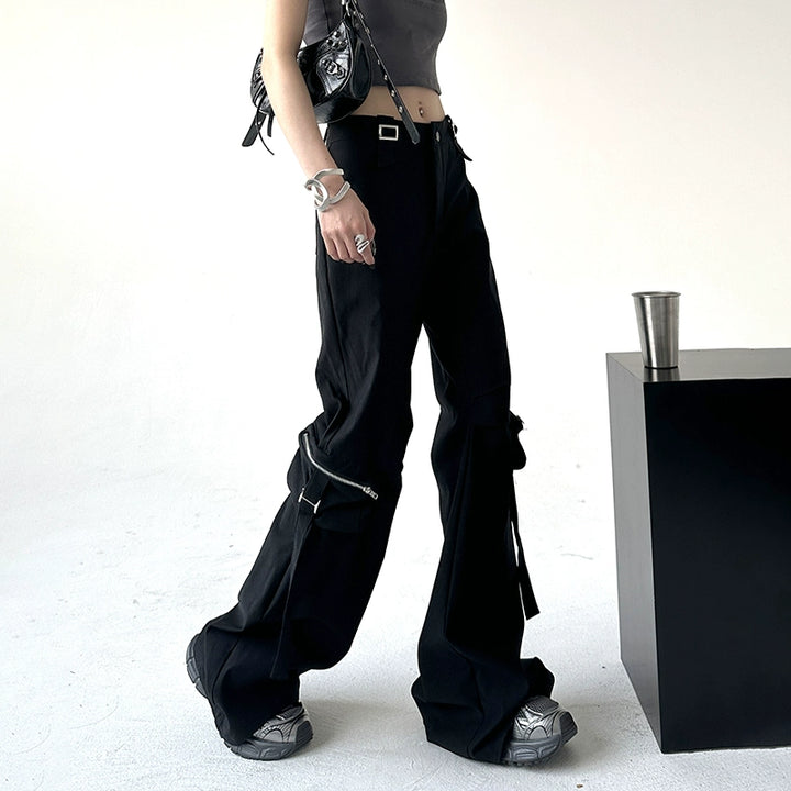 Low Waist Flared Cargo Pants