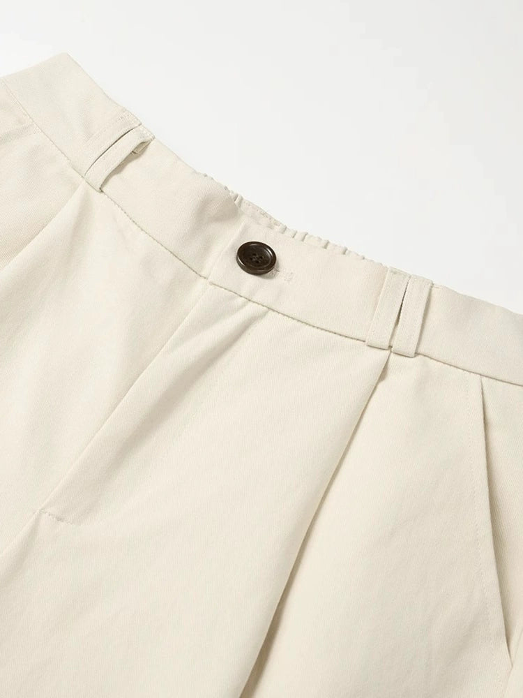 מכנסיים רחבים קזואליים עם רגליים ישרות בסגנון רטרו