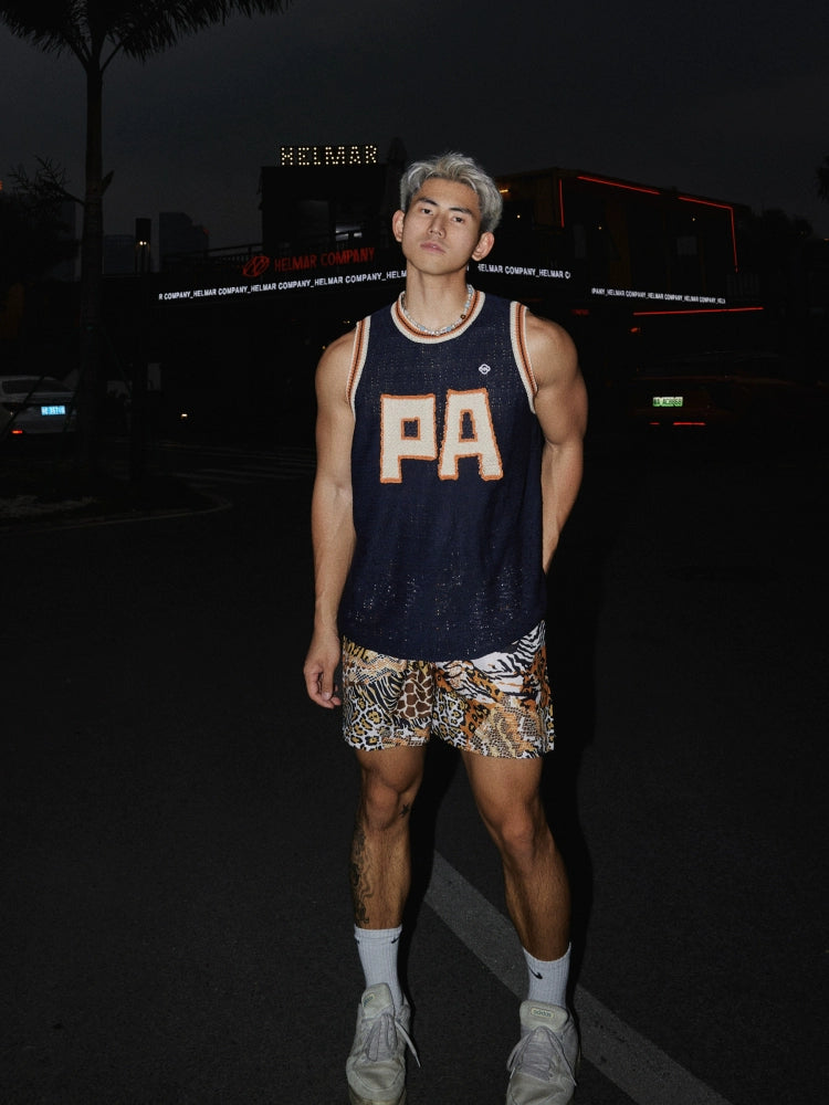 Hip-hop Hollow Letter Knitted Vest