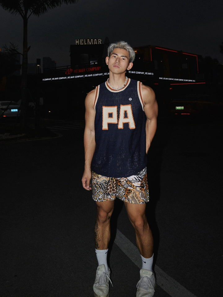 Hip-hop Hollow Letter Knitted Vest