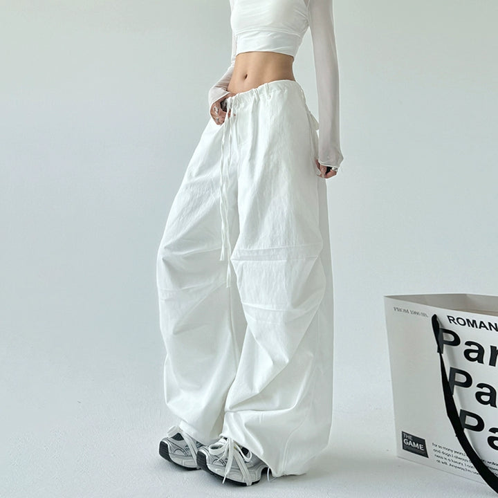 Wide-Leg Paratrooper Straight Sports Pants