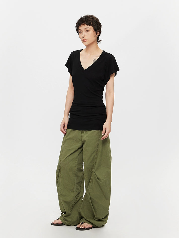 V-neck Short Sleeve Slim Fit T-shirt