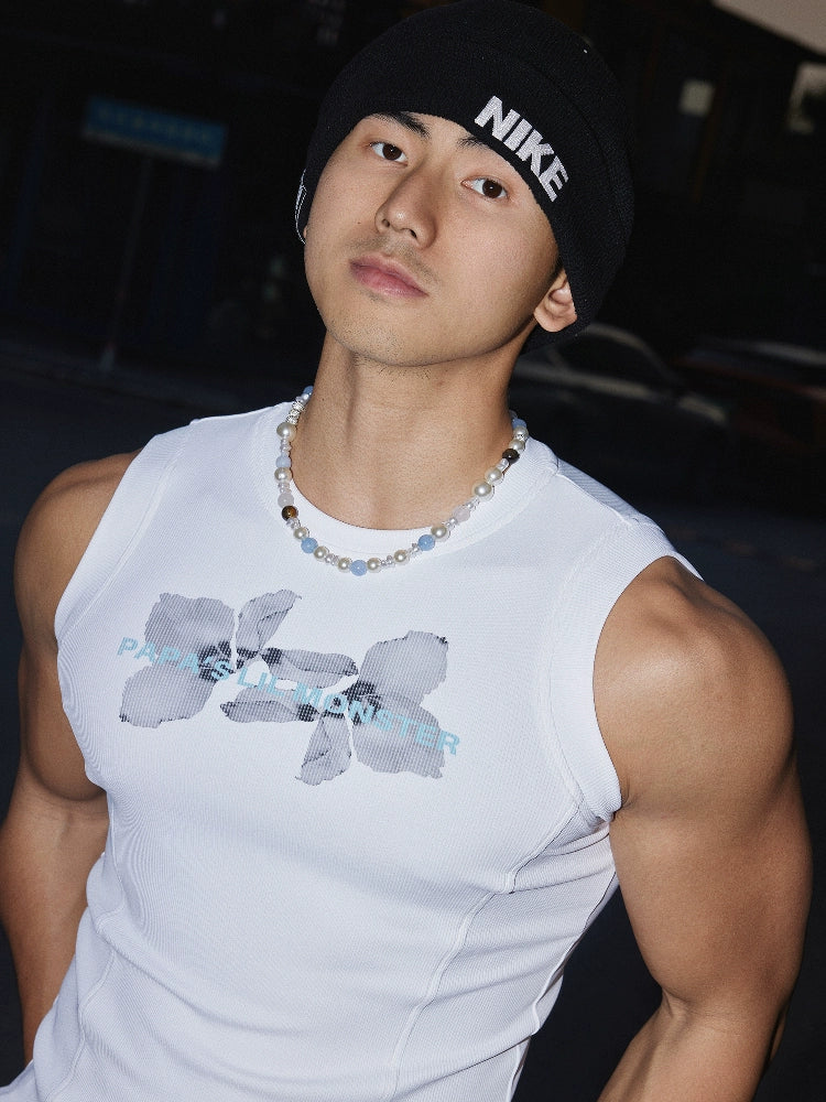 Floral Print Athletic Muscle Fit Vest