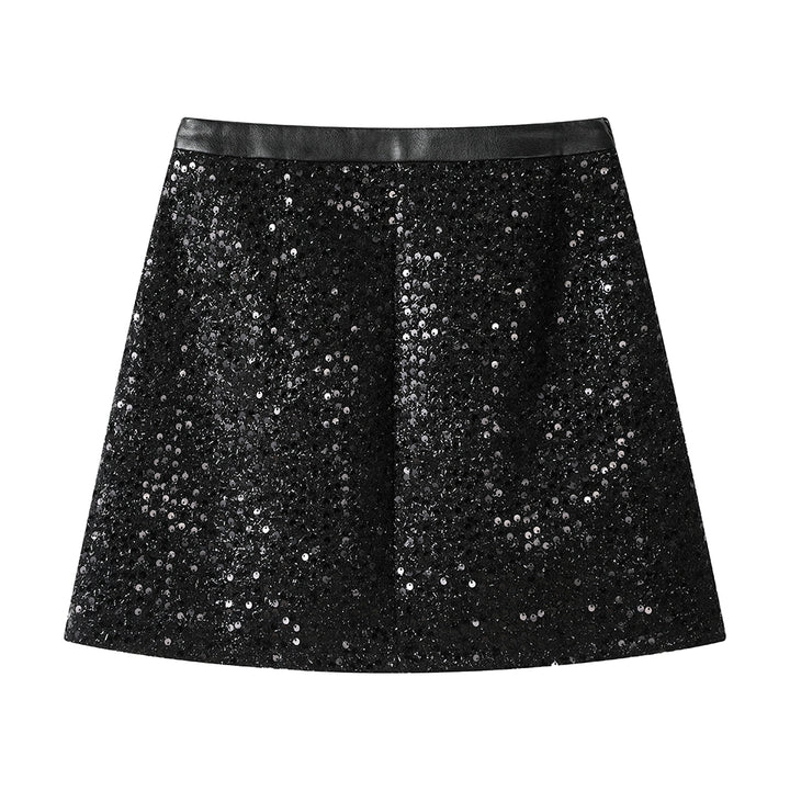 Sequin A-Line High Waist Hip Skirt
