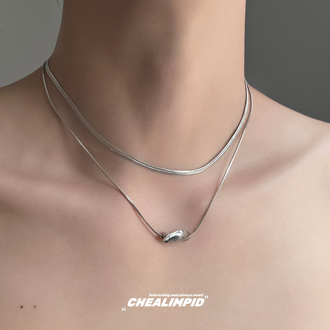 Titanium Steel Spiral Layered Necklace