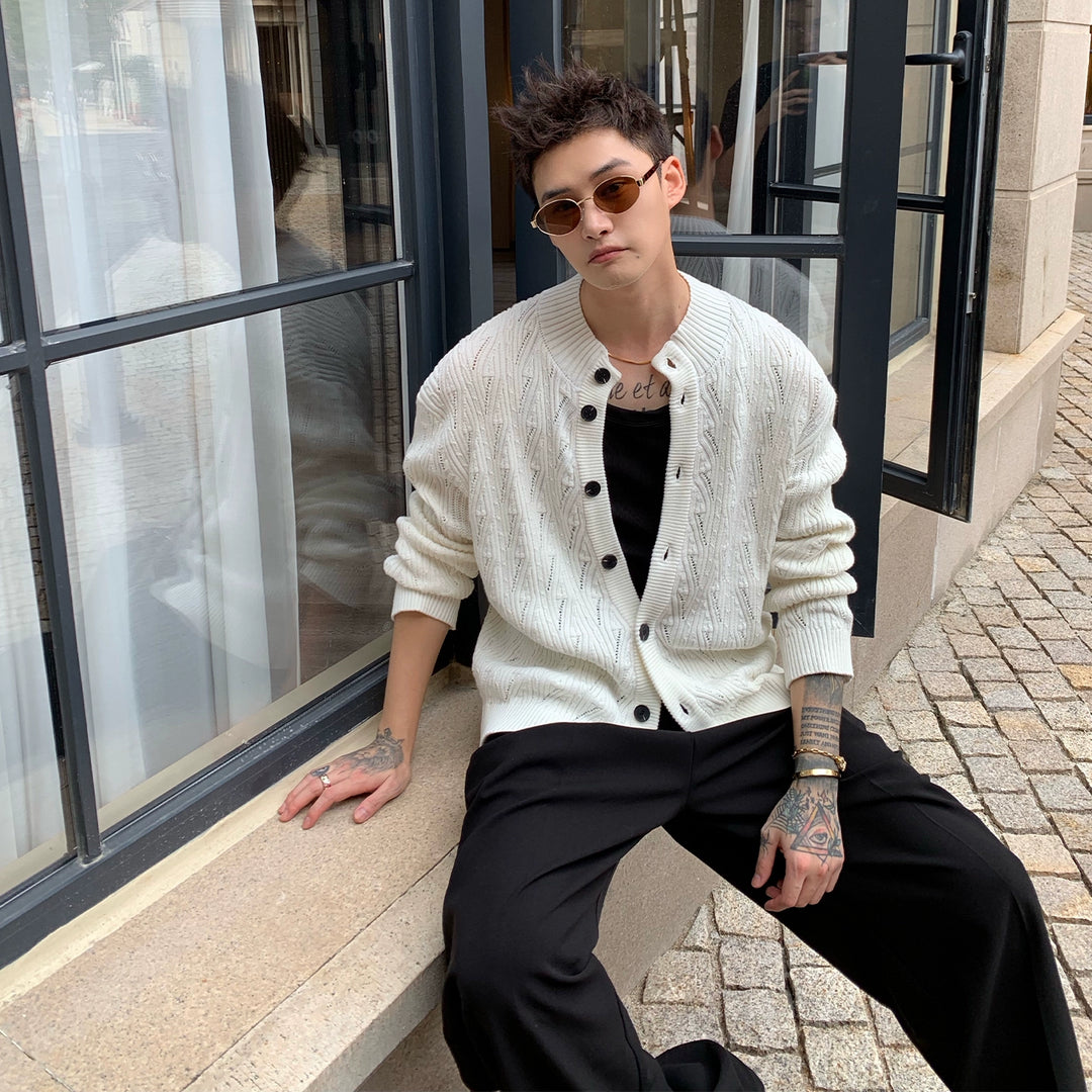 Cable Knit Button-Up Cardigan