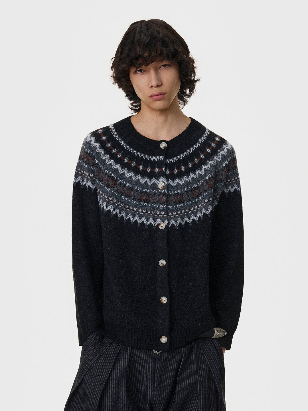 Fair Isle Knit Button Sweater