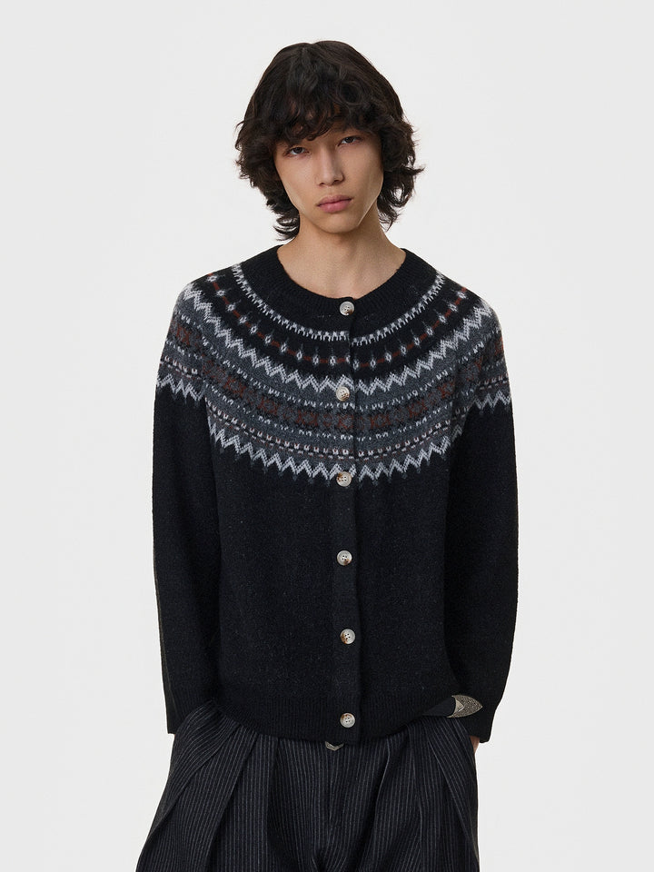 Fair Isle Knit Button Sweater