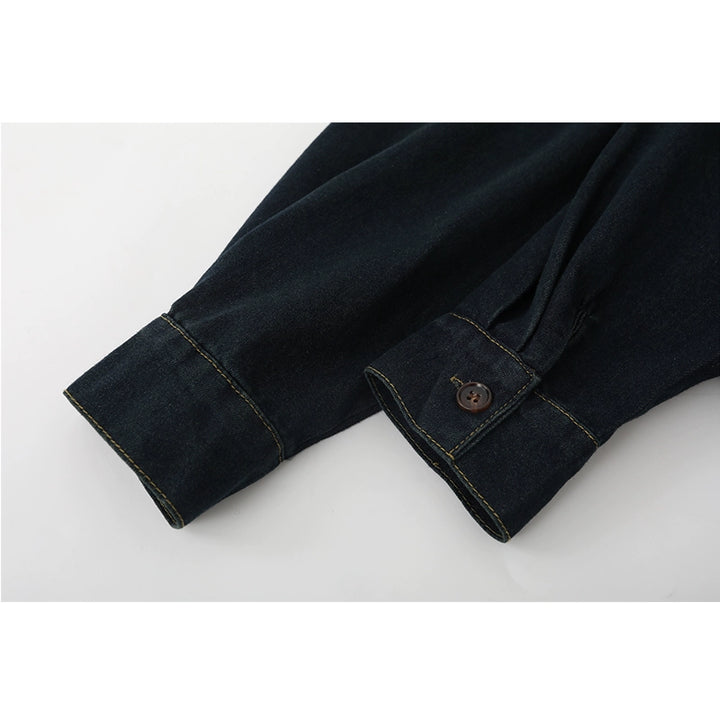 Denim skjorte og midi skjørt sett