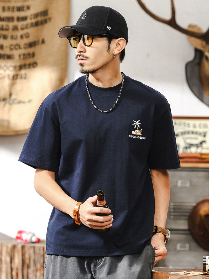 ショートスリーブルーズフィットプルオーバーTシャツ