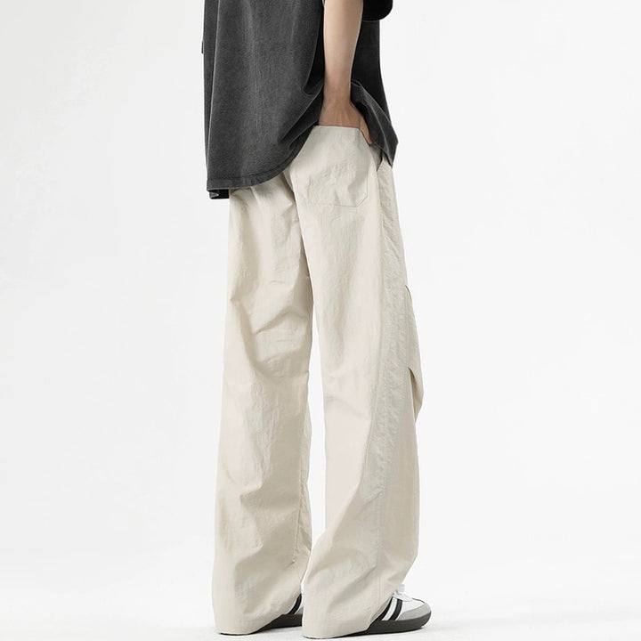 Retro plisowane spodnie paratrooper z szerokimi nogawkami