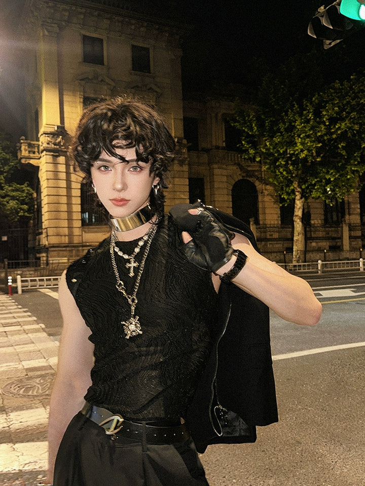 Metal Layered Pendant Hip-Hop Necklace