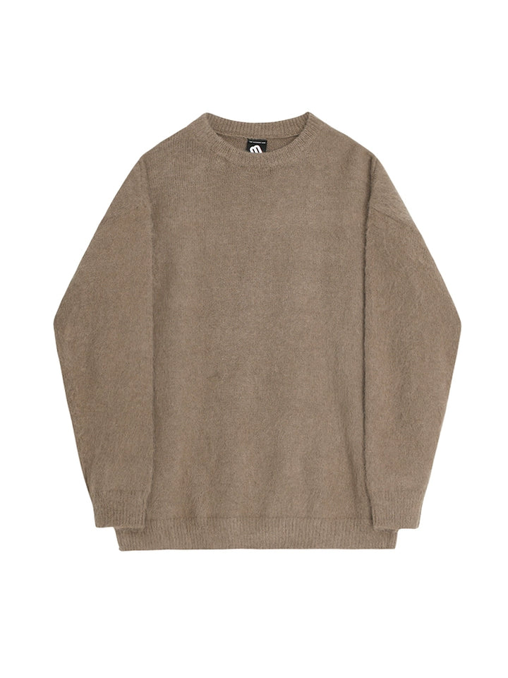 Brown Mohair Knit Pullover