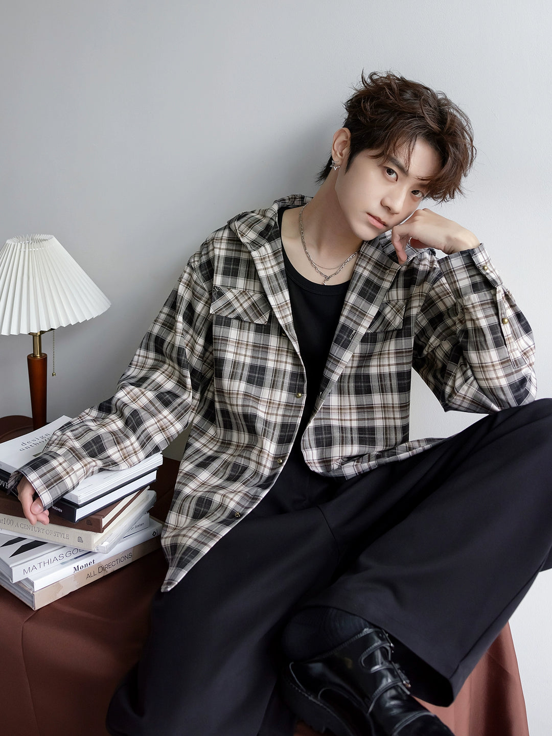 Loose Lightweight Plaid Jacket