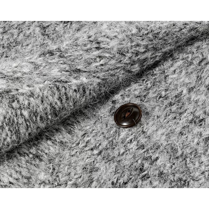 Stand Collar Knit Button-Up Sweater