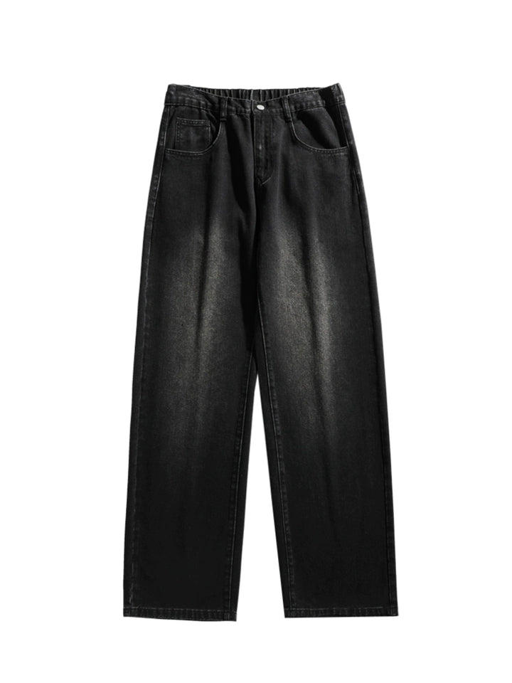 Distressed Washed Wide Leg Jeans