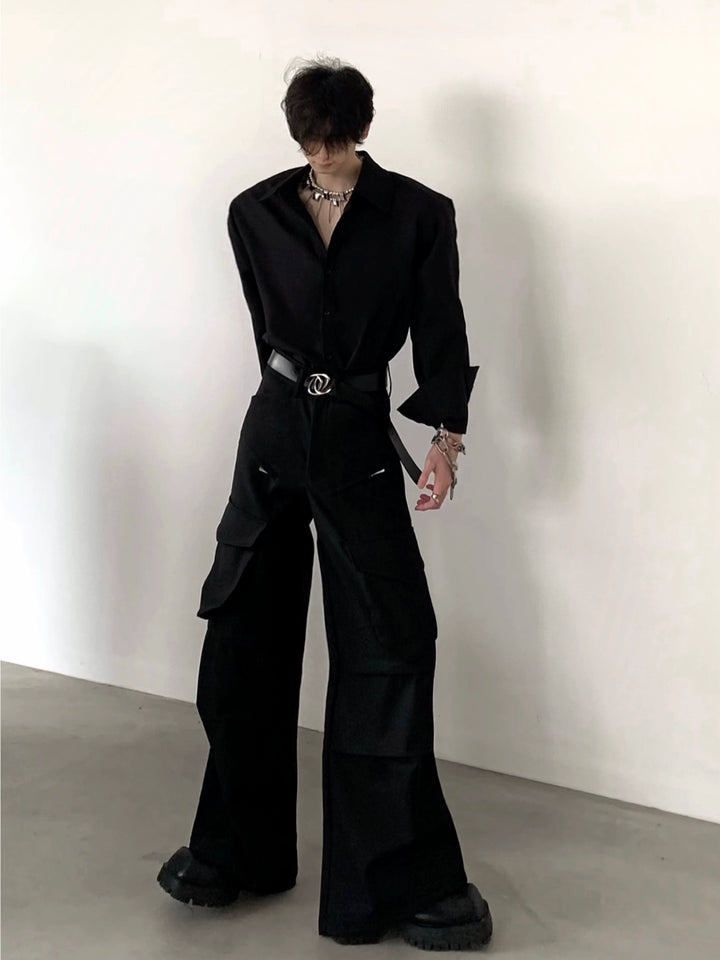 Loose Fit Long Sleeve Button Up Shirt