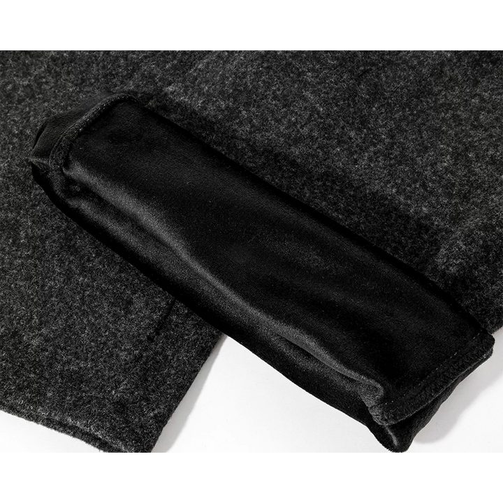 Fleece-Lined Wide-Leg Casual Cropped Pants